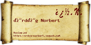 Ördög Norbert névjegykártya