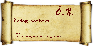 Ördög Norbert névjegykártya